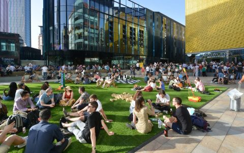 Tony Wilson Place attracts both workers and visitors alike